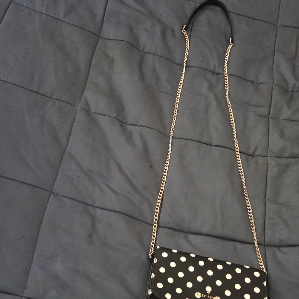 kate spade Black and White Polka Dot Chain Crossbody - Picture 3 of 4